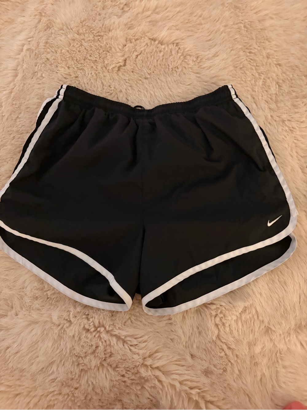 Nike Women’s Black Athletic Shorts with White Piping